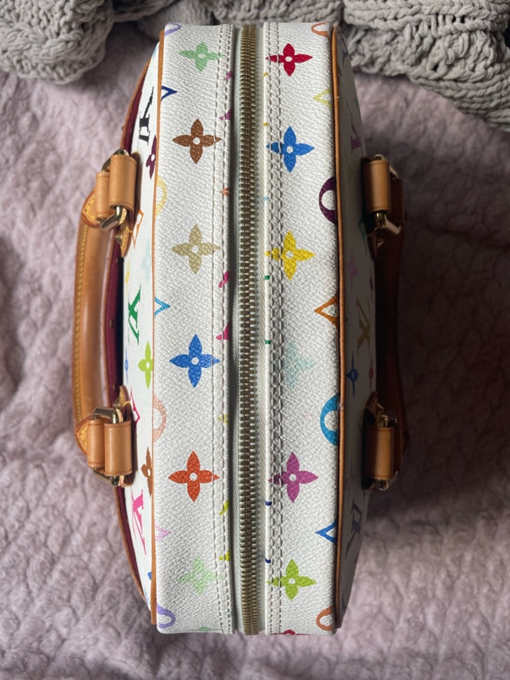 Louis Vuitton White Murikami Monogram Trouville - Picture 8 of 11